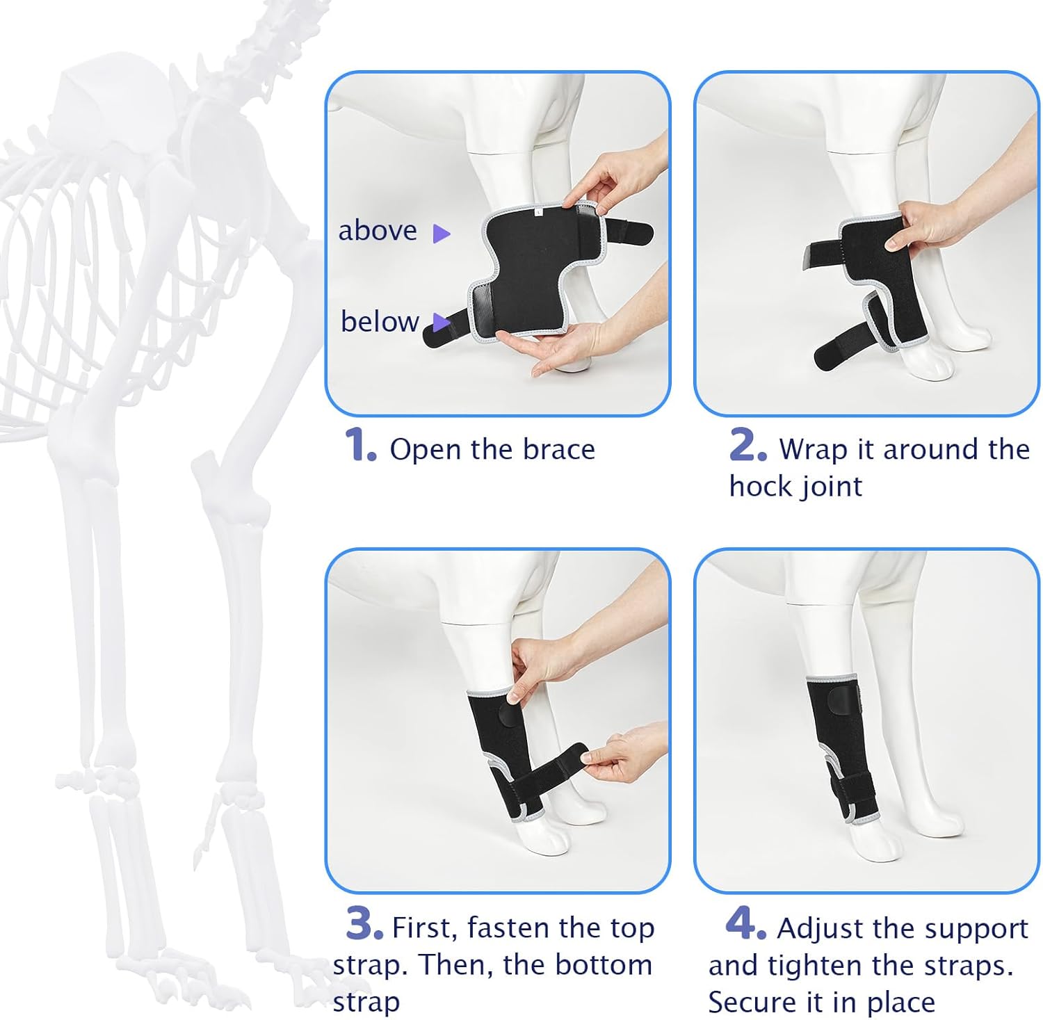 Dog Front Leg Brace - Hock Joint Compression Wrap Providing Stability for Dogs for ACL , Arthritis, Joint Discomfort Aid in Wound Care and Recovery - Dog Wrist BracePreventing Injuries, Sprains (L)