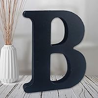 Vista 1 de AOCEAN Letras de madera de 6 pulgadas en negro, letra de madera sin terminar para letras decorativas de pared, letras en relieve, letrero de corte