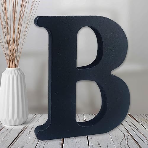 AOCEAN Letras de madera de 6 pulgadas en negro, letra de madera sin terminar para letras decorativas de pared, letras en relieve, letrero de corte