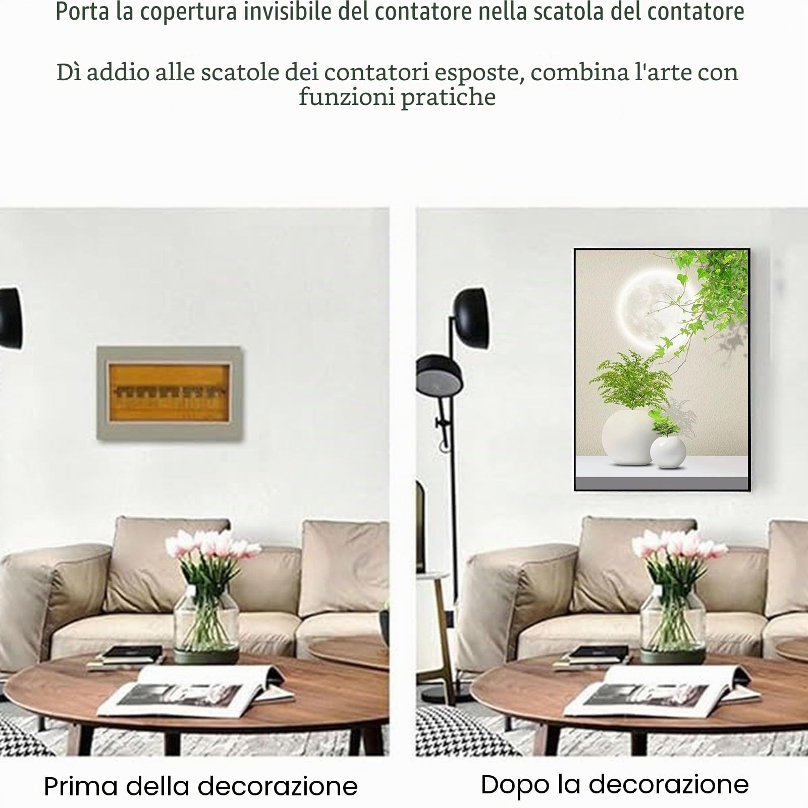 Coperchio della Scatola del Contatore Elettrico Quadro Copri Quadro Elettrico Pittura Decorativa della Scatola Nascondere Scatola del Contatore(E,40x60cm)