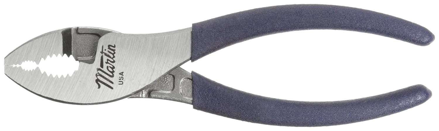 Martin P208 Combination Slip Joint Plier with Plastic Grip, 8" Overall Length
