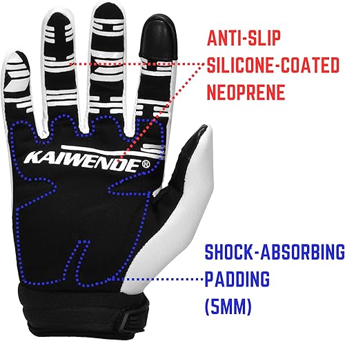 Miniatura 8 de KAIWENDE Guantes de motocross para hombre, guantes de motocross con pantalla táctil completa, guantes de motocicleta para BMX MX MX ATV MTB