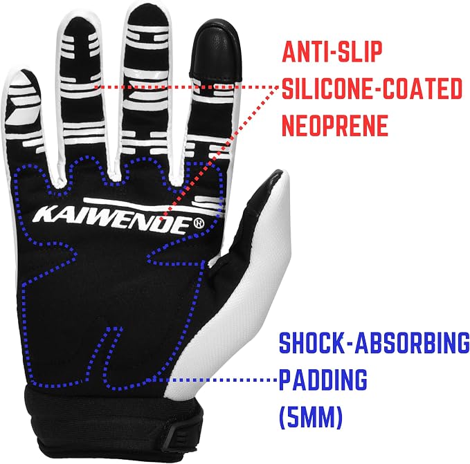 Guantes MTB para Hombre Táctiles de Ciclismo Grandes Blancos miniatura 2
