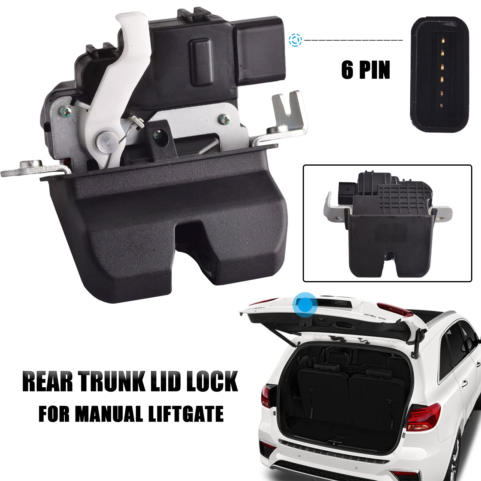 Unikpas Tailgate Latch Lock Actuator W/O Power Compatible for Kia Sorento 2016-2020 Replace Rear Trunk Lid Lock 81230-C5000