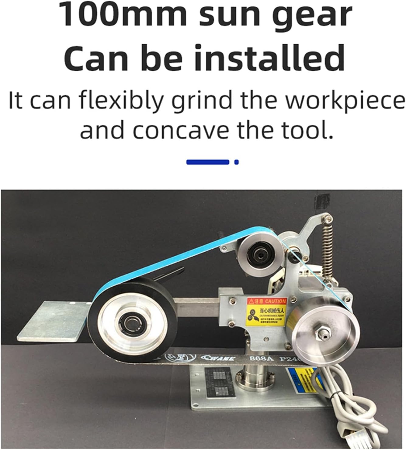 Sander, Polisher Abrasive Belt Machine Industrial Grade Small Belt Sanding Machine 762x25mm polisher Sharpener Polishing Grinding Machine(Group1)