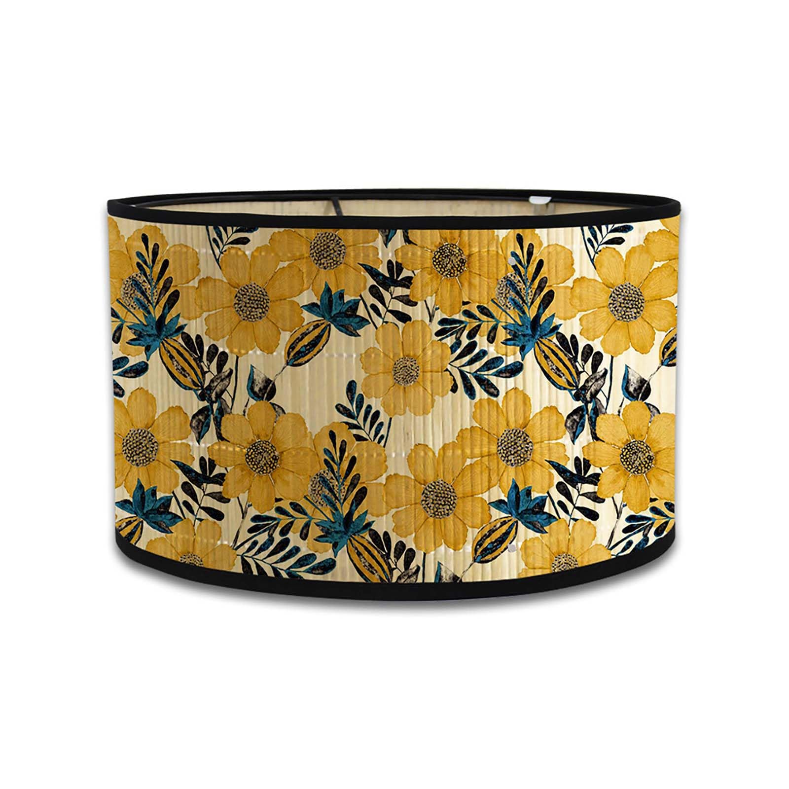 Retro Bamboo lampshade, Round Drum Shaped lampshade for Tables or Chandeliers, Suitable for Simple Ceiling Chandeliers (Style 16)
