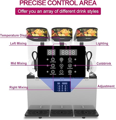 Miniatura 4 de Kolice Comercial 3 x 12L Tanques Margarita Frozen Drink Maker Summer Drink Ice Slush Machine Máquina de fabricación de bebidas congeladas Máquina de