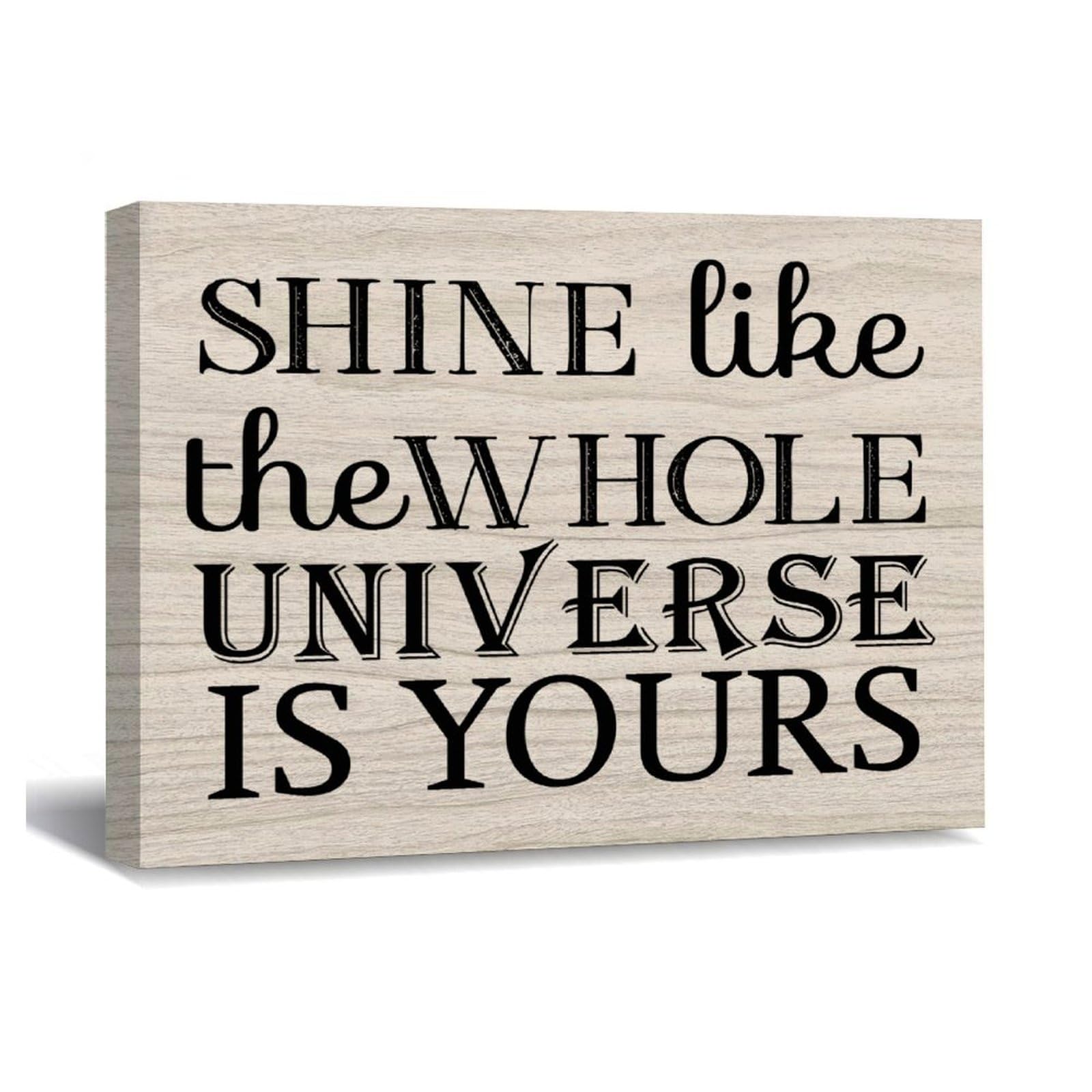 Luijorgy Style-4 Shine Like The Whole Universe Is Yours Canvas Print Pictures Artwork Decoration Bible Quotes Saying Canvas Wall Art Ready To Hang For Living Room Bathroom Bedroom Office Housewarming Gift 10X8in