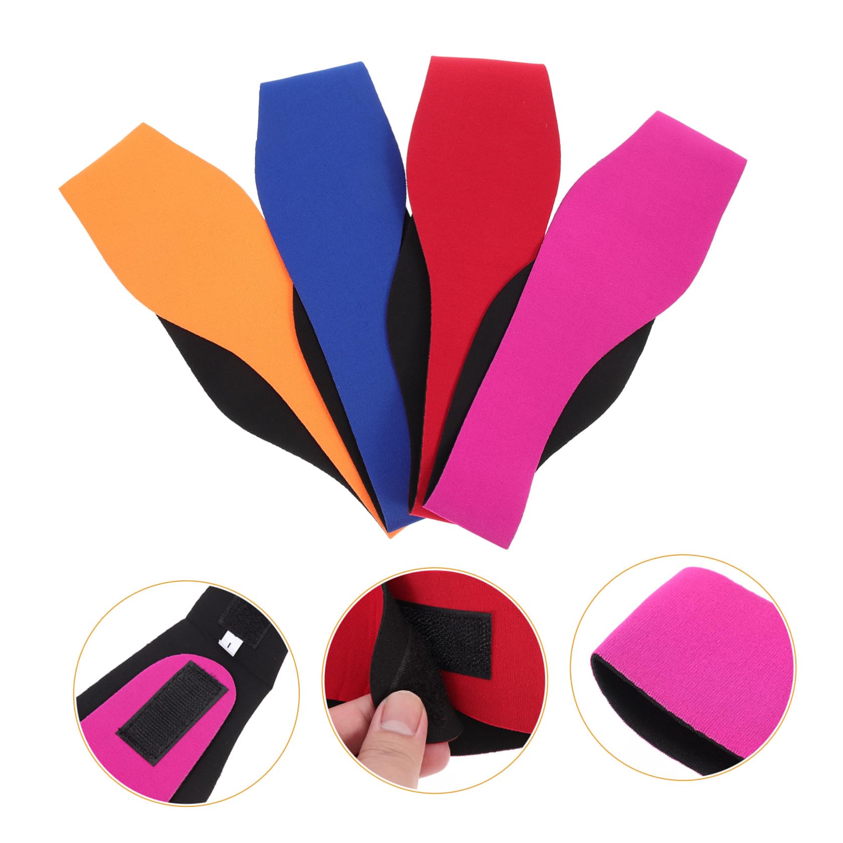 Banda Ajustable Para Oídos De Natación Y Ducha Colores Vibrantes Protección Y Para Baño Y Natación 4 Piezas X 5