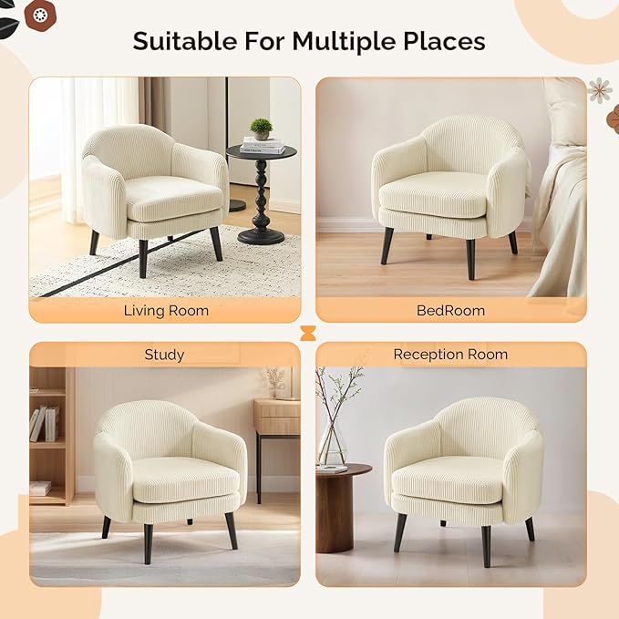 Sillón Tapizado Beige Pana Madera 1 Cuerpo miniatura 7
