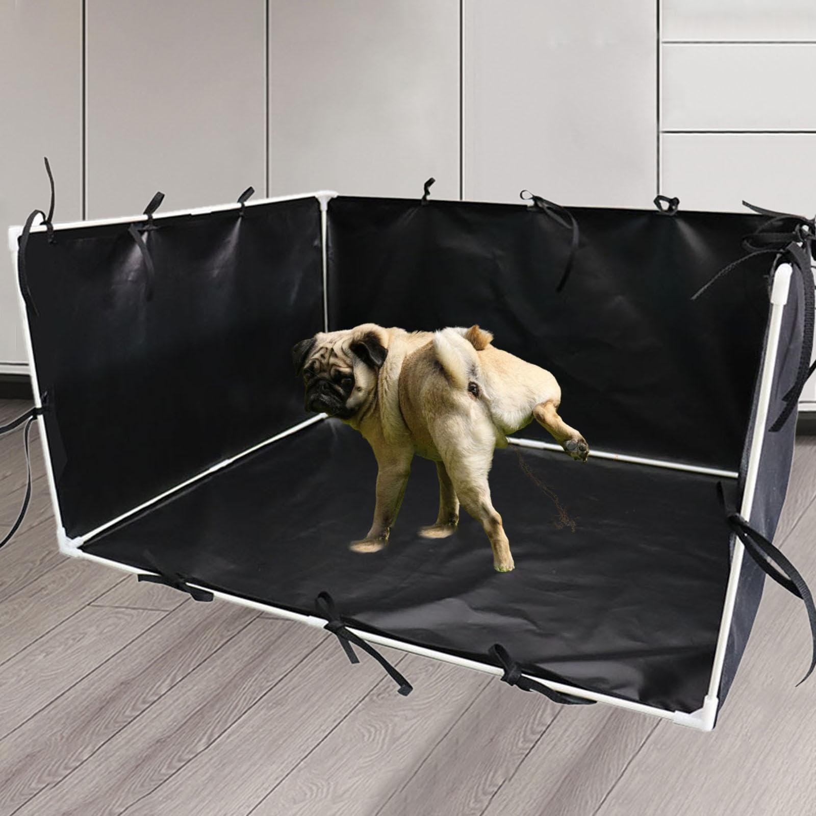 perfk Innenhunde Töpfchen Tablett hohe Wände Hund Toilettenzaun kein Verschütten bequem Hundetoilettenwand für Wohnung