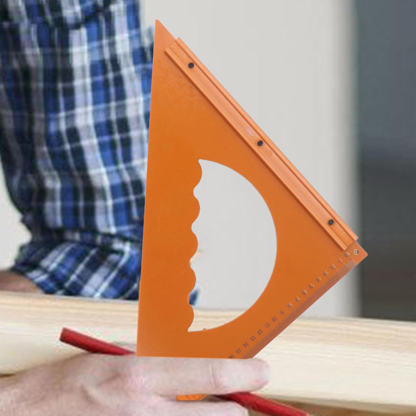 MRKU Righello Triangolare per la Lavorazione del Legno, 31 cm x 31 cm, Angolo retto di 90 Gradi, Strumento di misurazione.