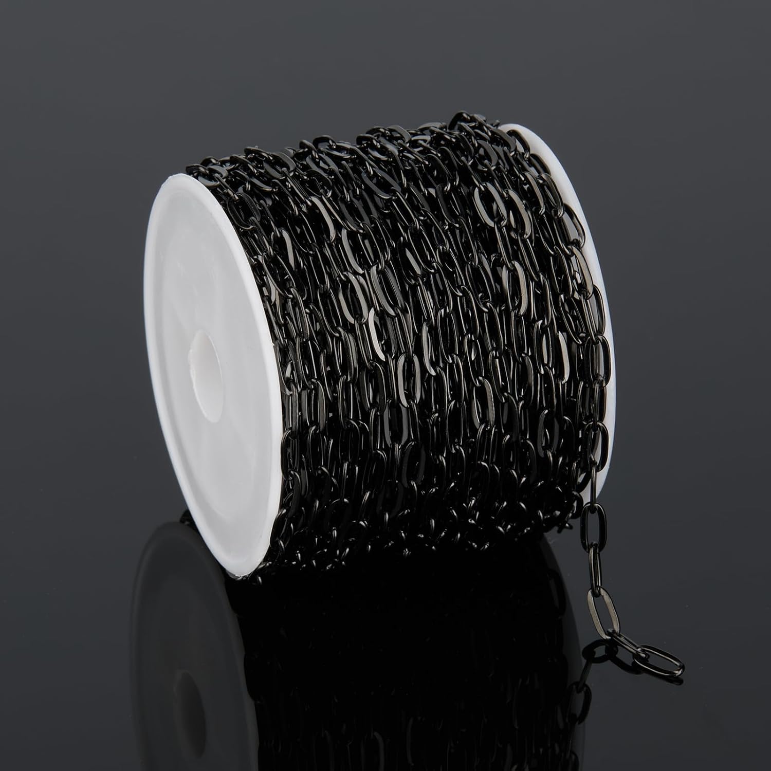 UMAOKANG 32.8 Feet Black Paperclip Chain for Jewelry Making Black Plated Brass Jewelry Chain Roll Handmade Necklace Bracelet DIY Jewelry Chains Bulk