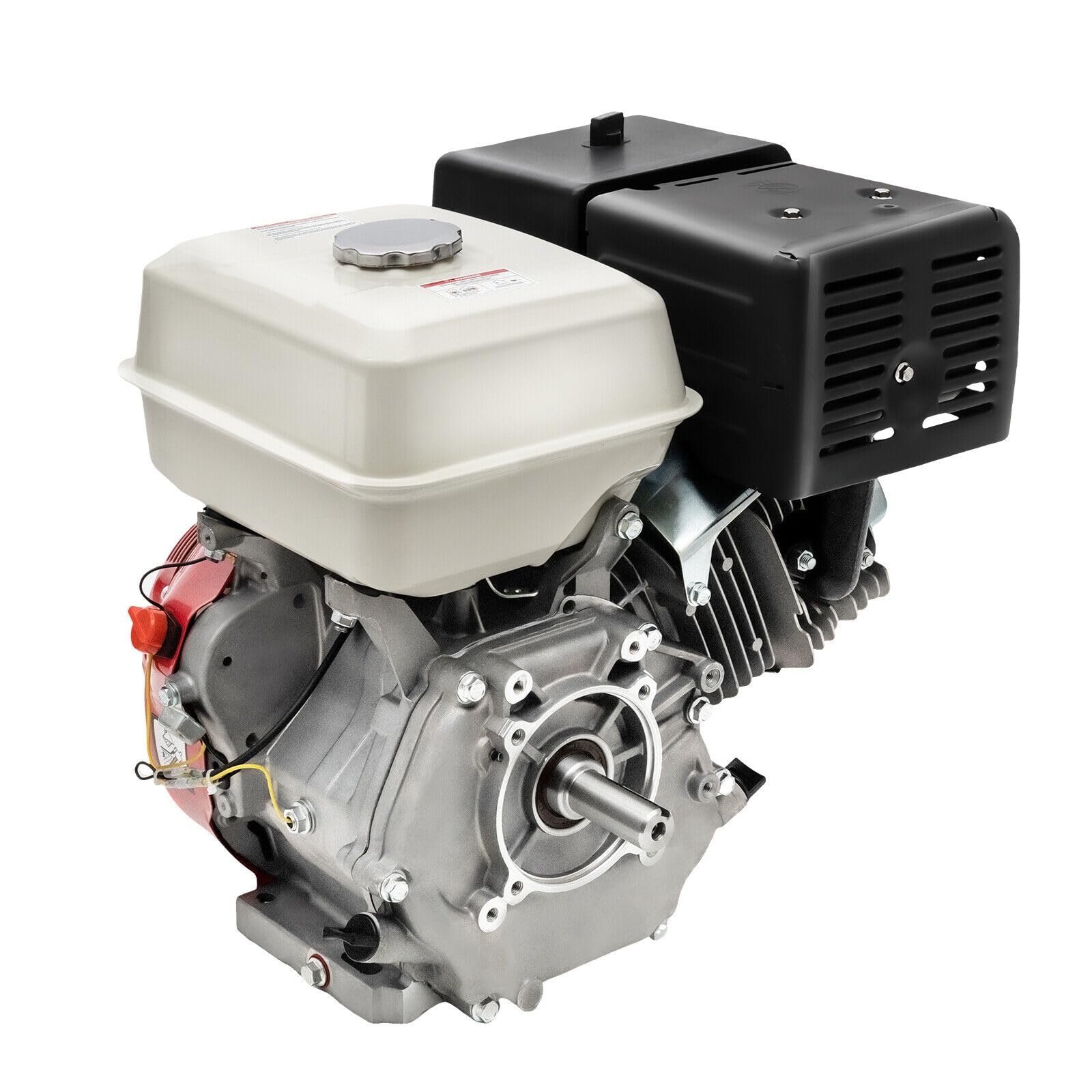 4 Takt Benzinmotor mit 15 PS, Go Kart, 420 cc Benzinmotor, Ersatzmotor für Gokart mit 4 Takten, 4 Takt OHV Benzinmotor für den Garten 9,7 KW/3600 U/min (schwarz)