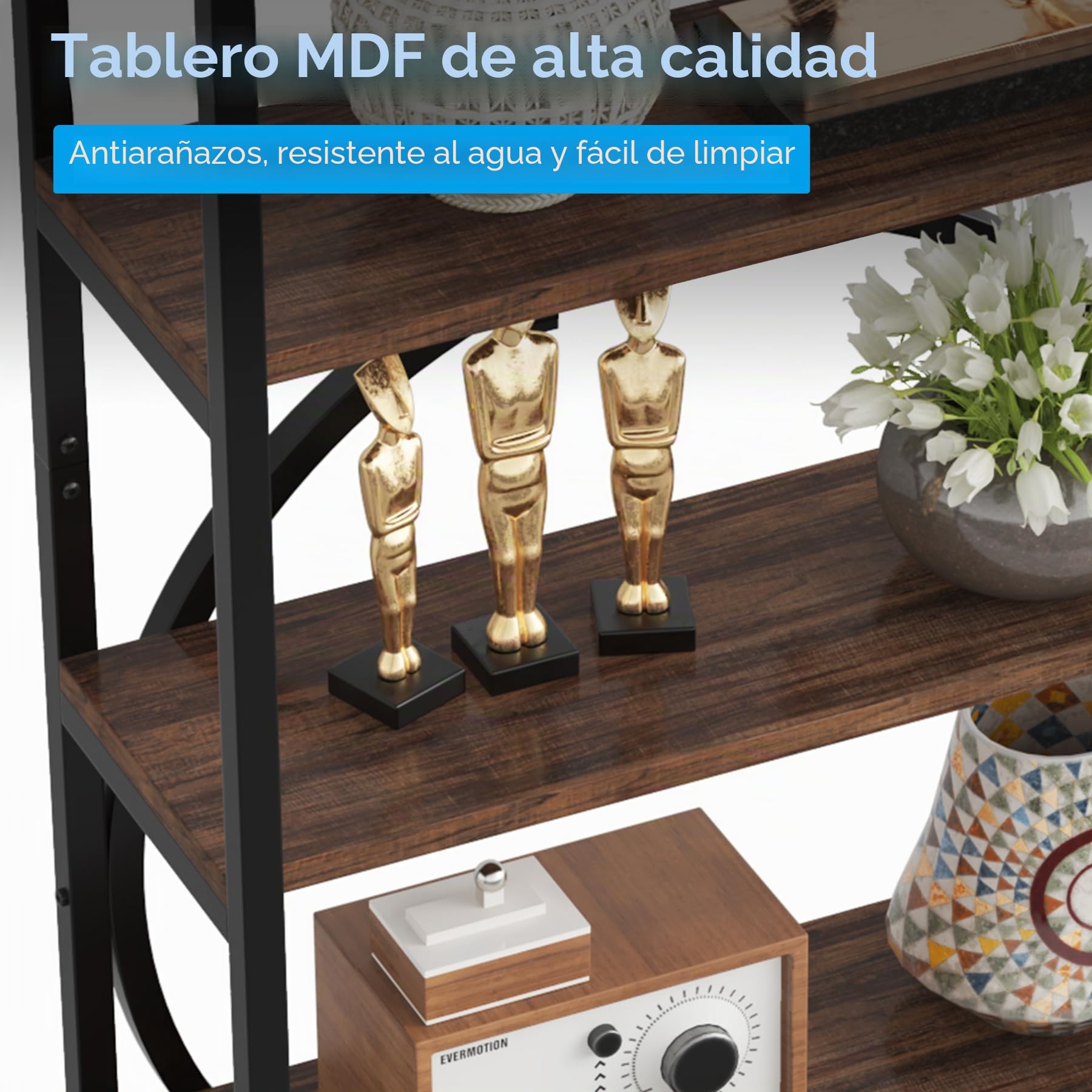 Tribesigns Estantería Industrial de 180cm, estantería de 6 estantes, Estante Abierto de pie, Estante de exhibición de Almacenamiento, estantería de Madera, Estante Organizador para Dormitorio, Oficina
