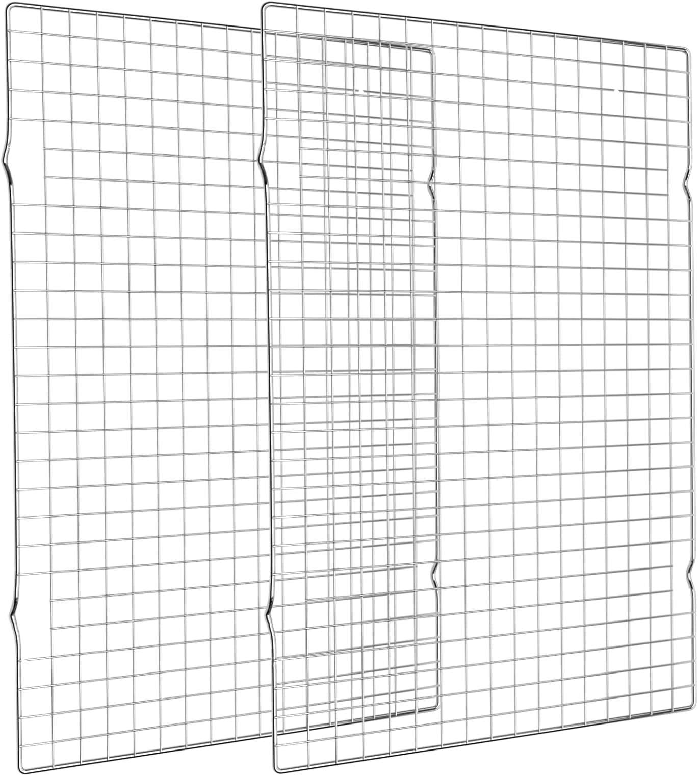 Baking Cooling Rack 2 Pack 16x10 Inch Baking Rack Thick Wire Cookie Rack Cooking, Roasting, Grilling, Drying, Oven Safe for Half Sheet Pan, Silver