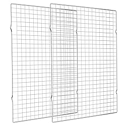 Cooling Rack for Baking 2-Pack, 16x10 Inches Baking Rack, Thick Wire Cookie Rack for Cooking, Roasting, Grilling, Drying, Oven Safe, Fits Half Sheet Pan, Silver