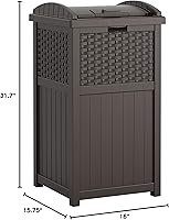 Vista 3 de Christopher Knight Home Keaton - Mesa auxiliar de mimbre y lata escondida de 33 galones de resina para exteriores con tapa, multicolor marrón