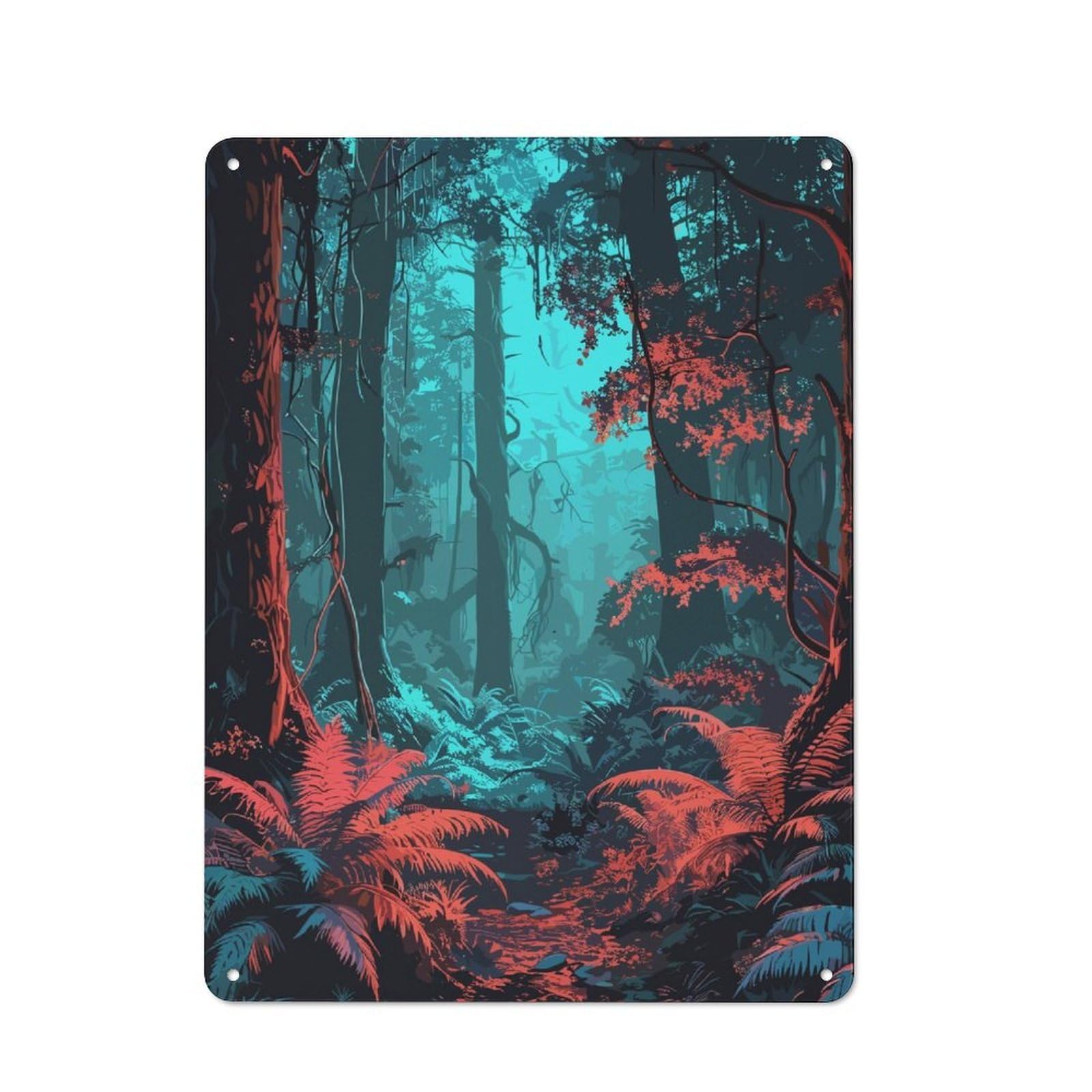 Classic Forest Ancient Tin Sign 40x30cm, Classic Pub Decor for Cafe, Pub, Workshop Or Home Bar, Small Accent for Blank Walls