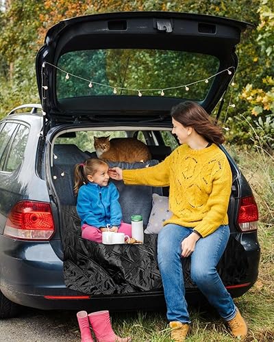 Miniatura 6 de Manta de campamento al aire libre, manta de forro polar impermeable para estadio con bolsa portátil, ligera para clima frío, deportes, mascotas,