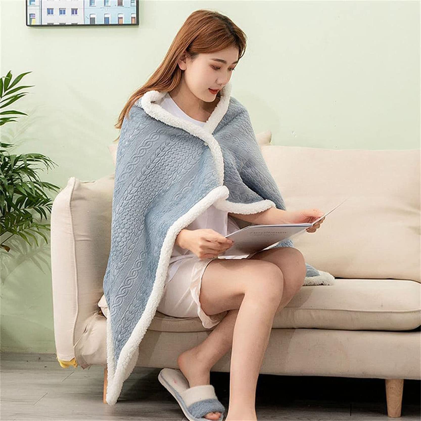 Manta de Invierno para Silla de Ruedas para Adultos, Chal de Terciopelo para el Cuidado de la Silla de Ruedas, Manta cálida para Las Rodillas y Capa Informal. Manta para Las rodill