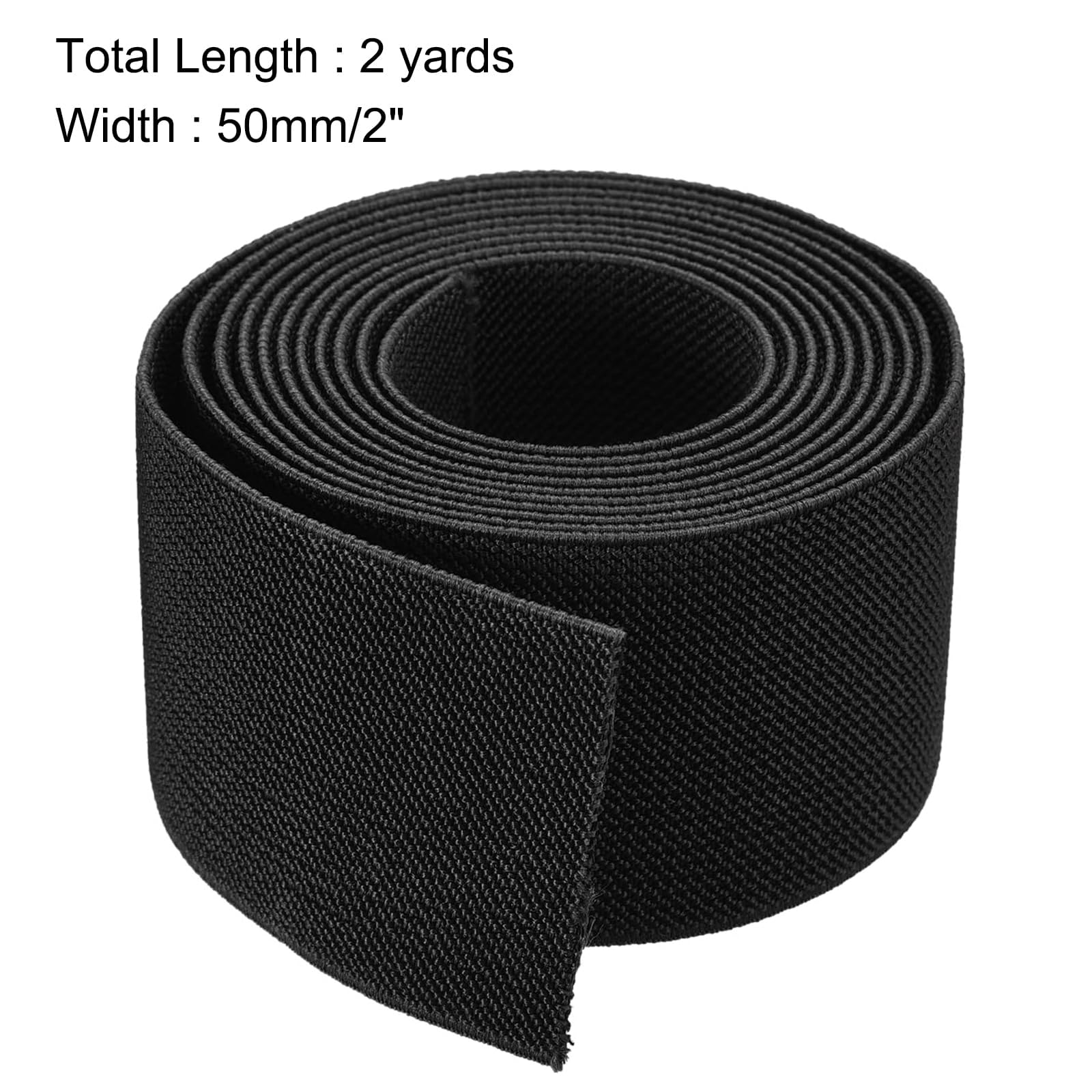 TA-VIGOR 50mm Twill Wide Elastic Band, 2 inch 2 Yard Double-Side Woven Elastic Bands Knit - Image 2