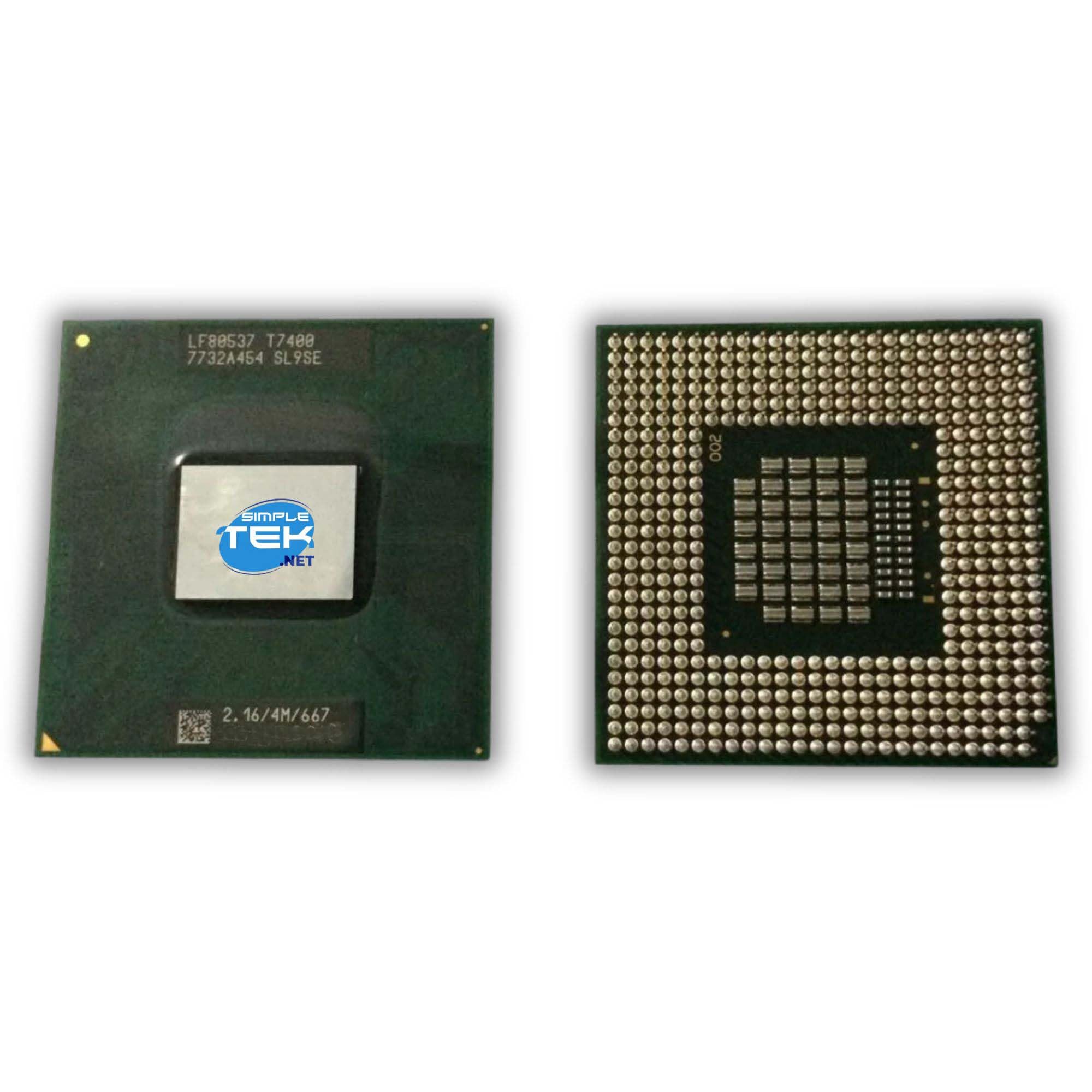 SIMPLETEK - Procesador CPU Mobile 2 Duo T7400-35 mm x 35 mm | Reloj 2,16 GHz | Socket PBGA479, PPGA478 (Reacondicionado)