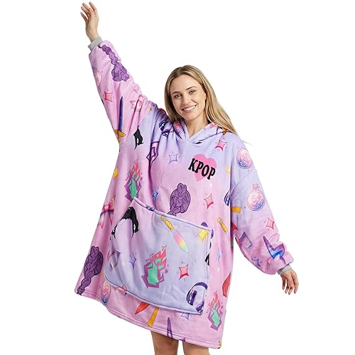 Oversized K-Pop Wearable Blanket Hoodie Blanket Hoodie - Sherpa Fleece