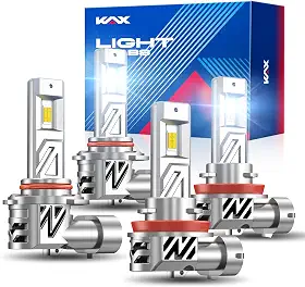 KAX 2026 Upgrade 15X Brightener 9005 H11 Lâmpadas LED Combo para proprietários de carros, 150000Lm para motoristas à noite, durante mau tempo, H9 H8 1: 1 tamanho real, 100.000 horas de vida útil, 99%