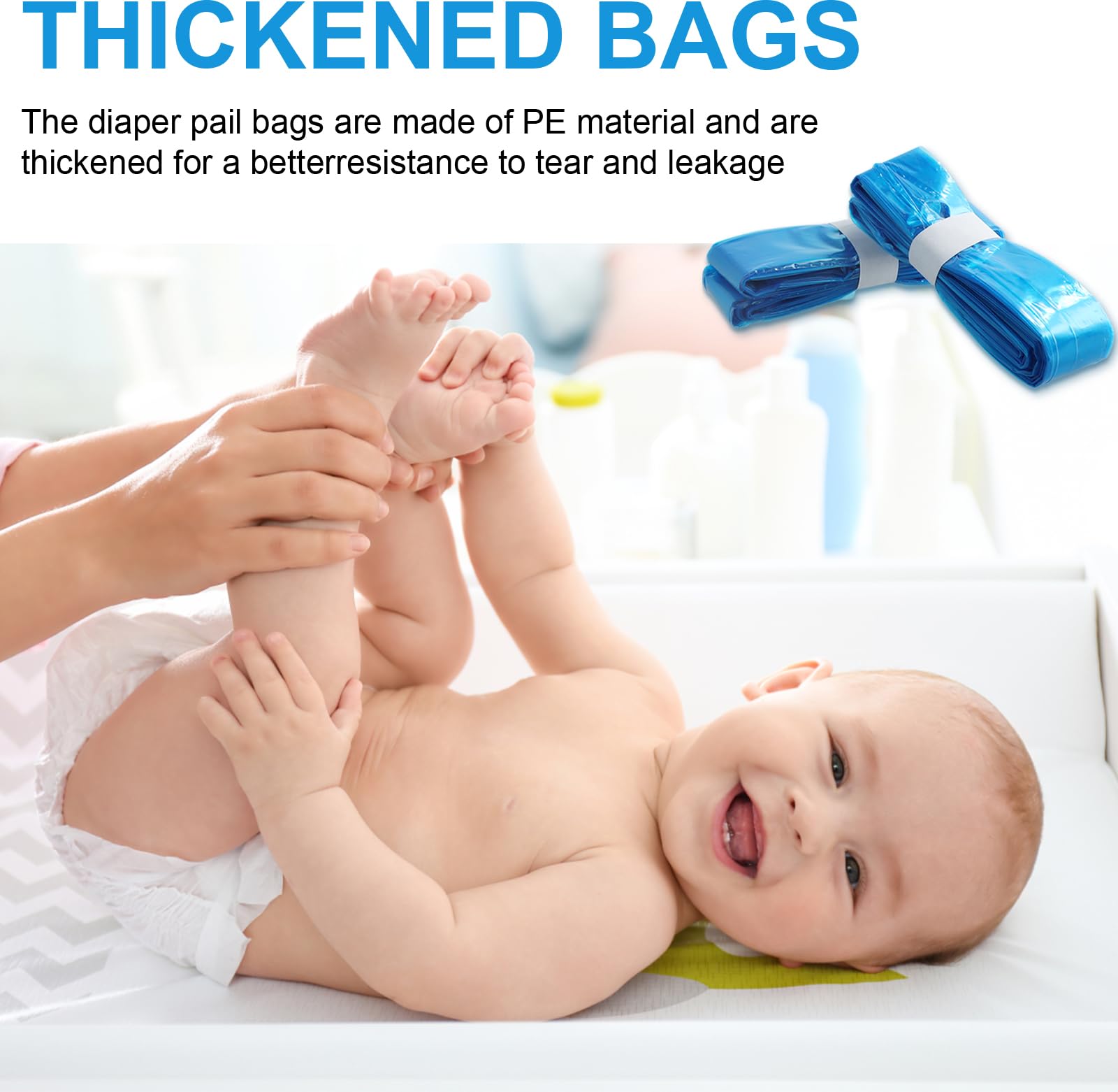 Sacchetti Ricarica Per Pattumiera Pannolini - 12 Pezzi Antiodore, 26x450 Cm - Foto 9