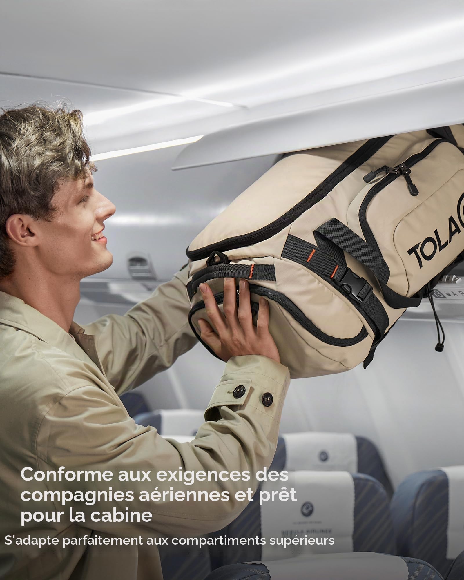 Tolaccea Sac de Sport 40L Homme Femme – Sac à Dos Sport & Sac de Voyage Grande Capacité avec Compartiment Chaussures, Compartiment Humide et Poche Ordinateur 15,6" – Gym, Week-End, Fitness (Kaki)