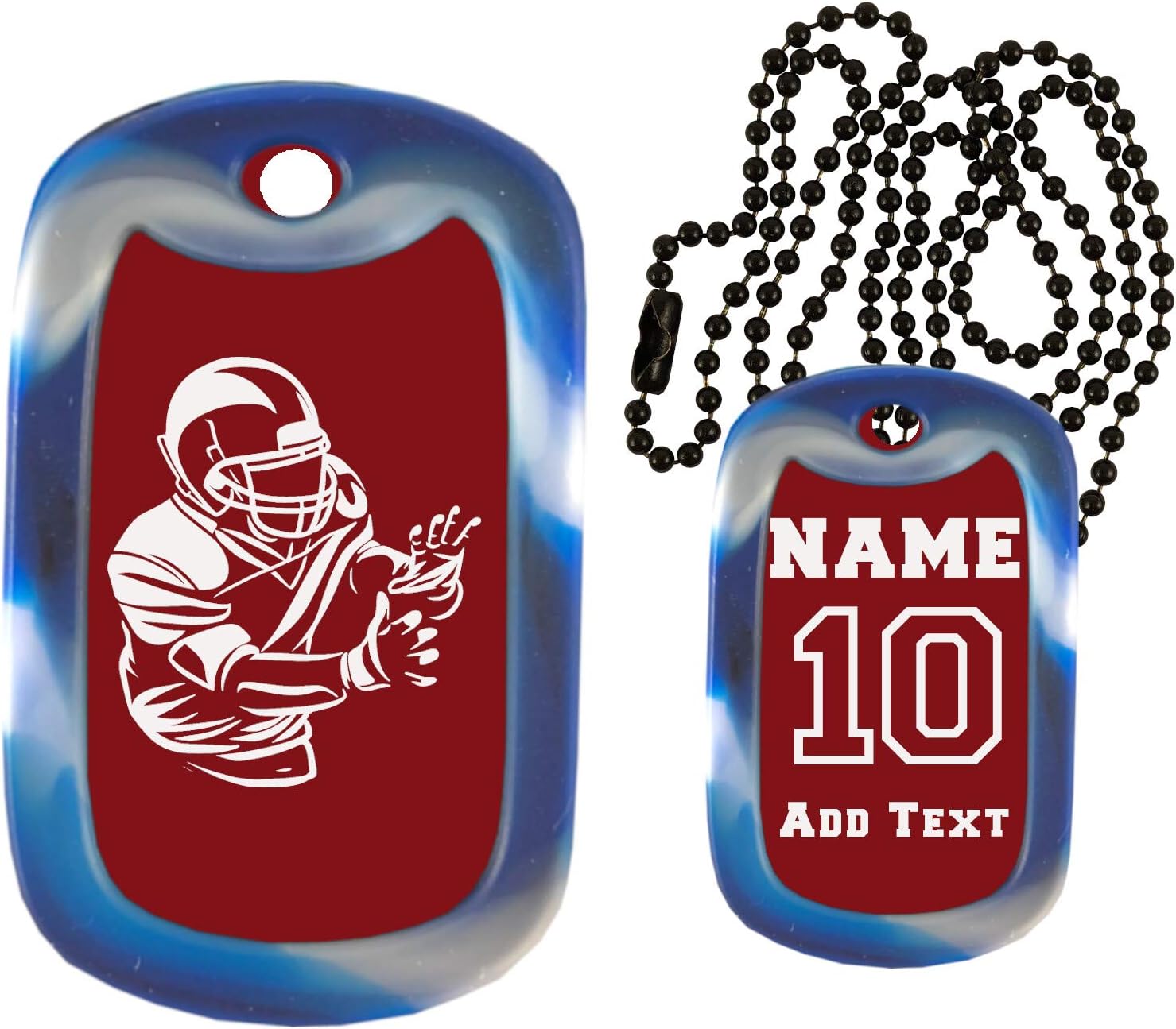 Gutentagit Football Dog Tags Football Custom Engraved Football Dog Tag Necklace