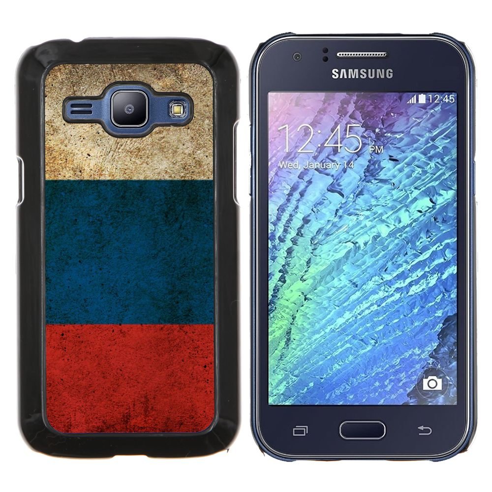 Samsung Galaxy J1 / J100 , Luminous-Blue - Hard Plastic Back Case Cover Shell (Russian Flag)