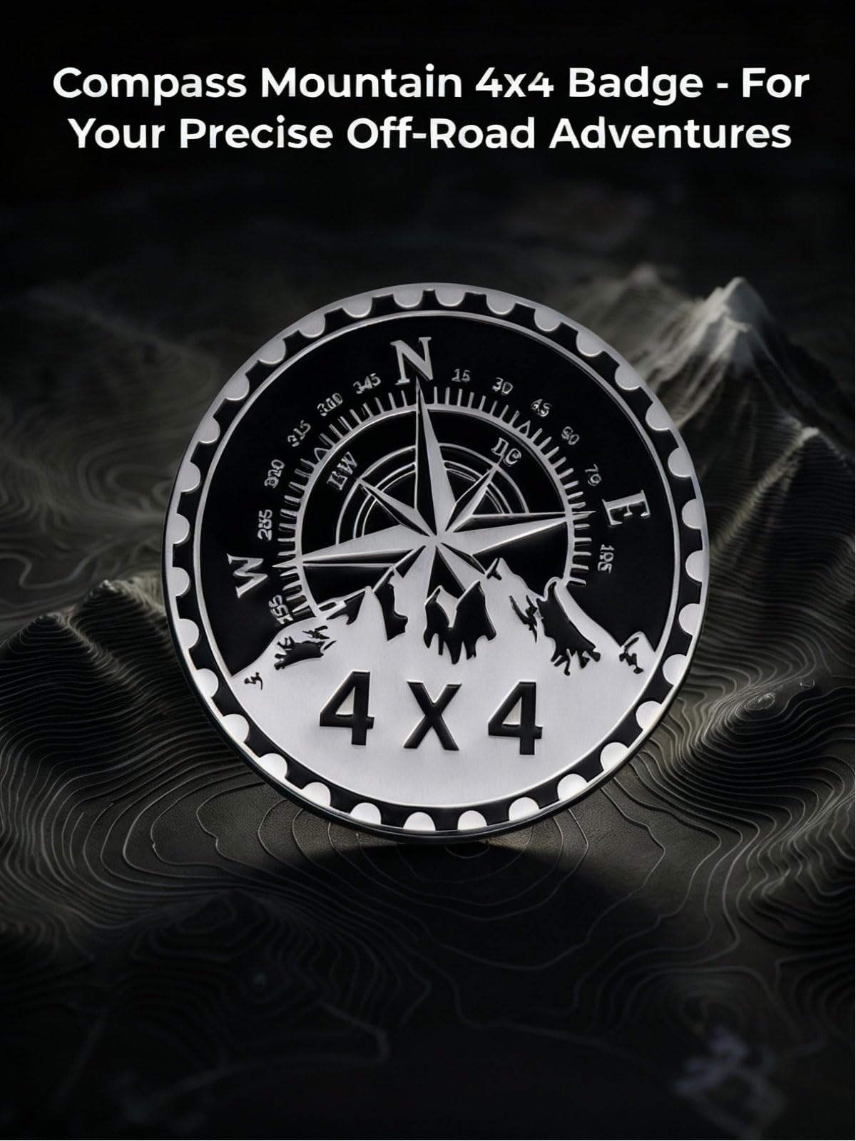 2 Stück Auto-Emblem, 4 x 4, Metall, 3D-Metall-Auto-Abzeichen, Embleme, runde Embleme, Aufkleber, kompatibel mit Fahrzeugen, LKW, SUV, Wohnmobil-Dekorationen (B N E-bewertet)