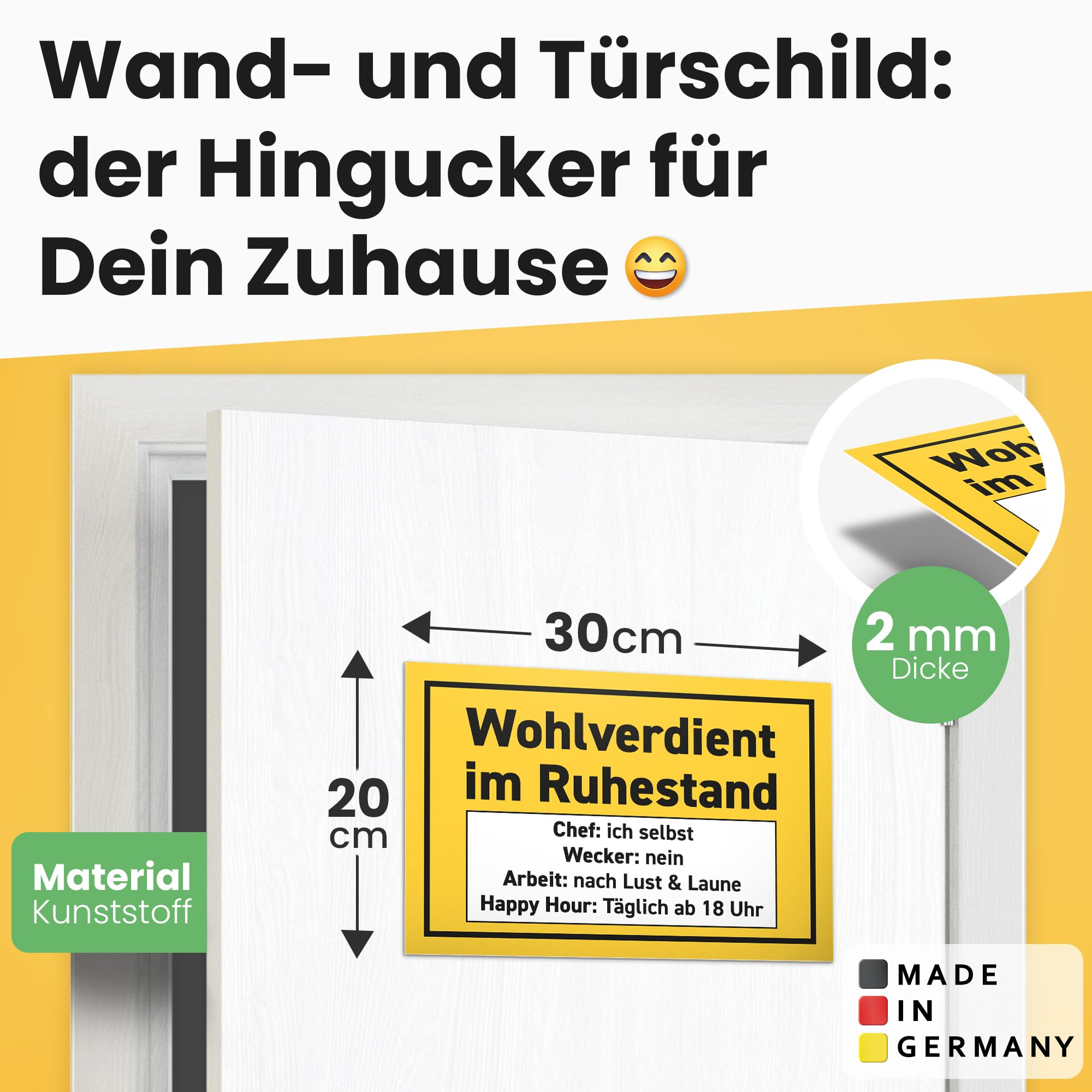 DankeDir! Plastic Sign 30 x 20 cm, Men's Gift Colleague Retirement Entry Retirement - Image 2