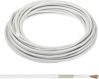 PATIKIL 9.8Ft 14AWG High Temperature Wire, -60-350 Degrees Celsius Mica Glass Fiber Electronic Wire Insulated Heat Resistant Electronical Flexible Cable for Lamp Boiler Heater, White