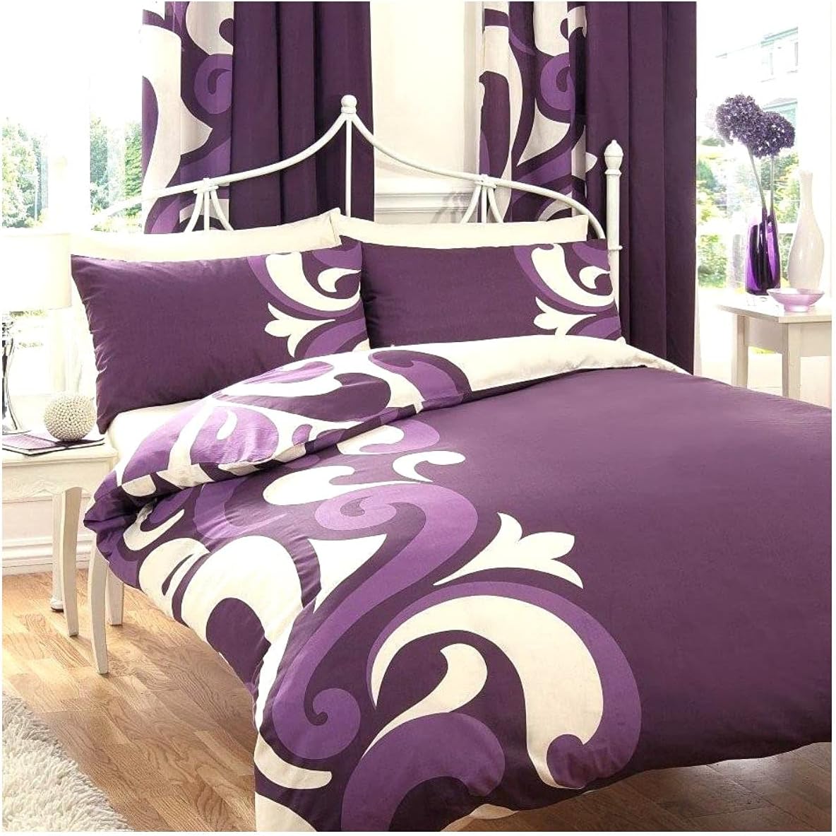 GC GAVENO CAVAILIA Floral Duvet Cover Double - Reversible Paisley Bedding Set - Berry Bed Cover Sets