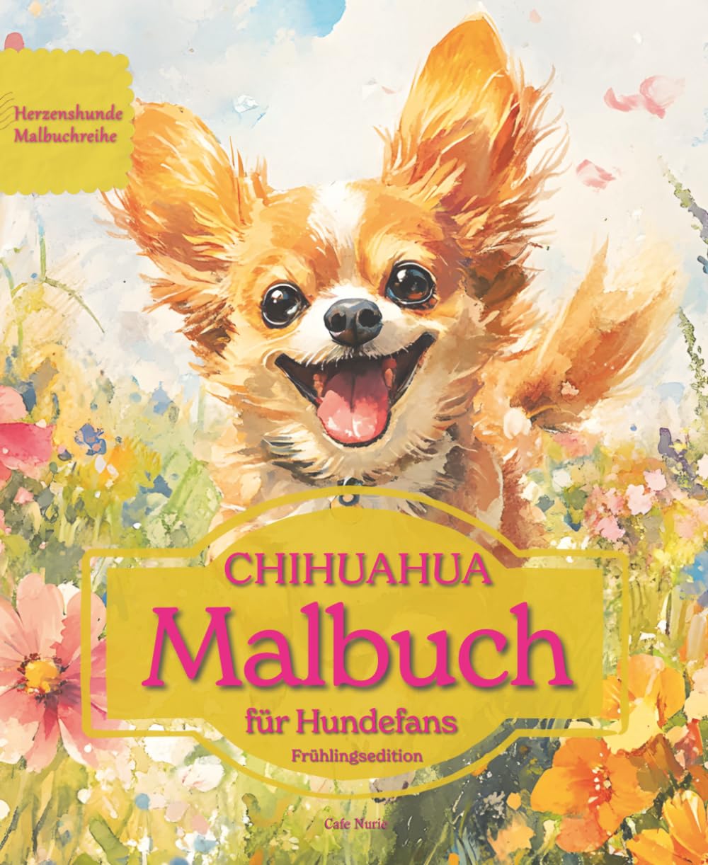 CHIHUAHUA: Malbuch für Hundefans – Frühlingsedition mit wunderschönen Frühlingsmotiven zur Entspannung und kreativen Auszeit (Herzenshunde-Malbuchreihe)