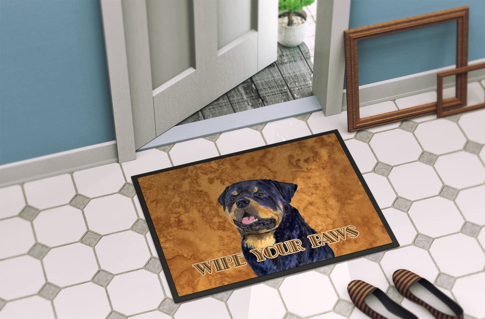 Caroline's Treasures Rottweiler Wipe Your Paws, tappetino per interni ed esterni, 61 x 91,4 cm, multicolore