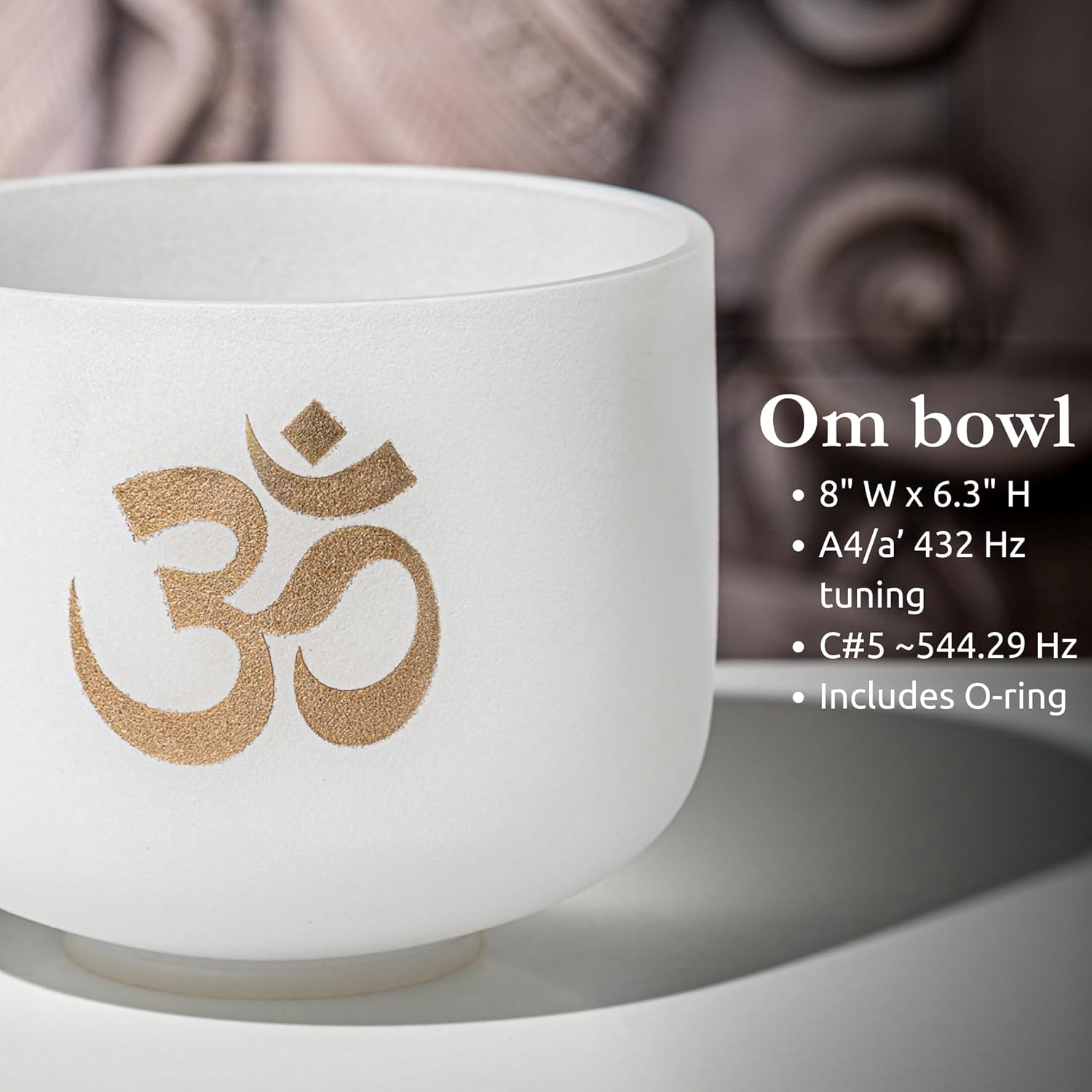 Meinl Sonic Energy Crystal Singing Bowl 8" C#5 Note Om High-purity Quartz — for Meditation, ASMR, Sound Therapy, Yoga