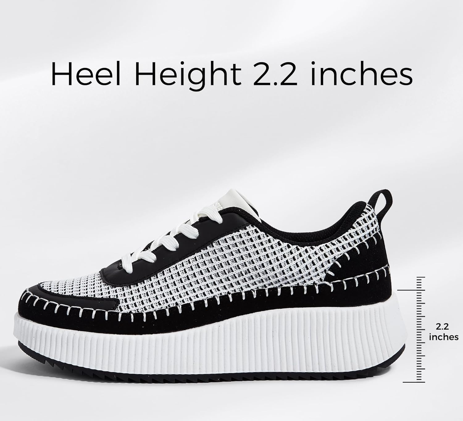 LUCKY STEP Women's Platform Sneakers Rhinestone Fashion Chunky Casual Sparkly Retro Braided Walking Shoes - Image 4