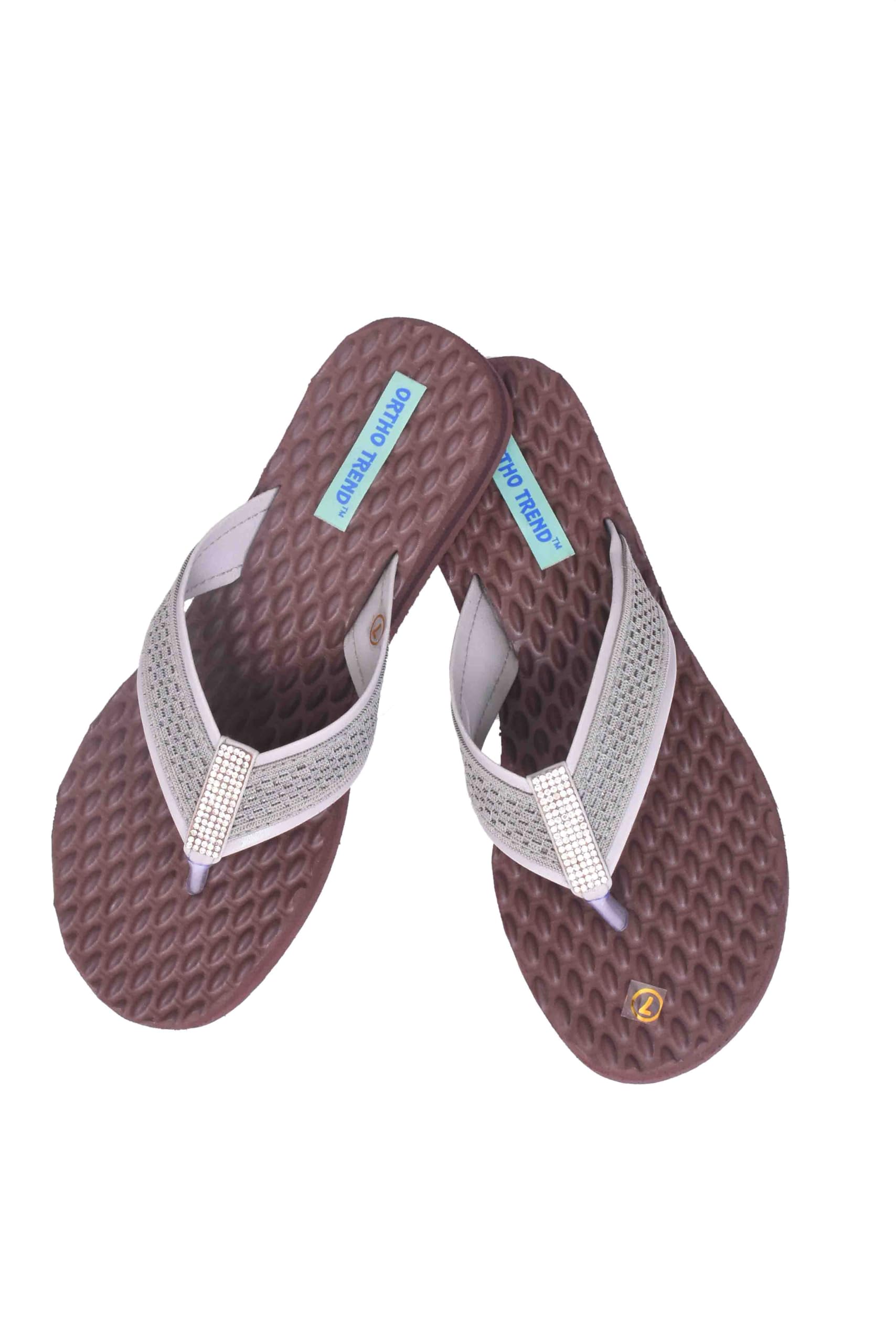 ORTHO TREND Women MCP Stylish & Super Comfort Fit Casual Flip Flops Daily Use Chappal (Grey_5 Size) (B0DDTQZHPF) Amazon Price History, Amazon Price Tracker