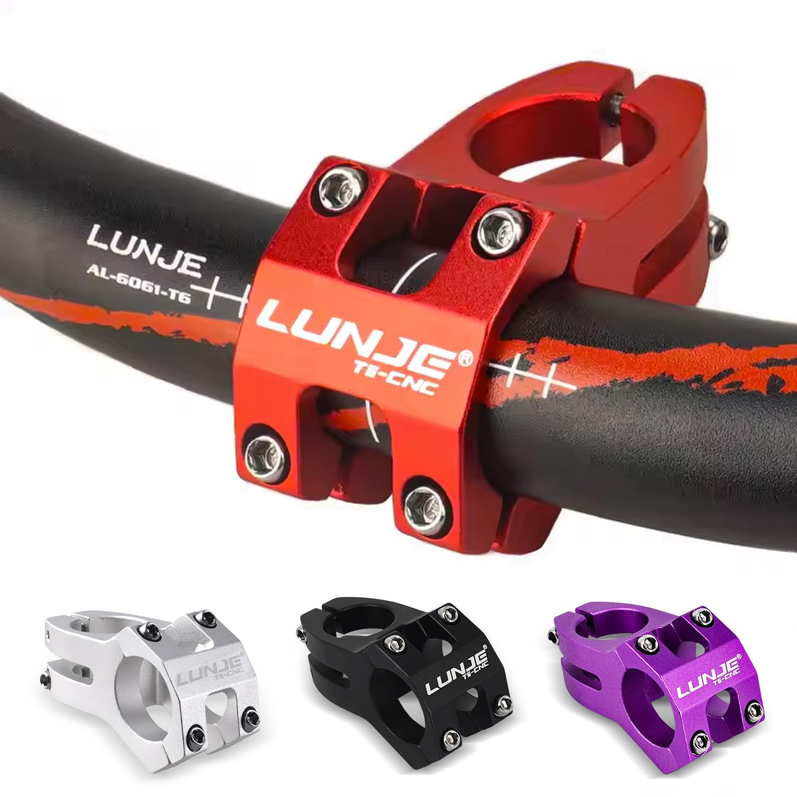 Mountain bike stem - durable lightweight alloy bike stem, The stem is suitable for most bicycles, road bikes, mountain bikes, BMX bikes, fixed gears, and other bicycles (Red)