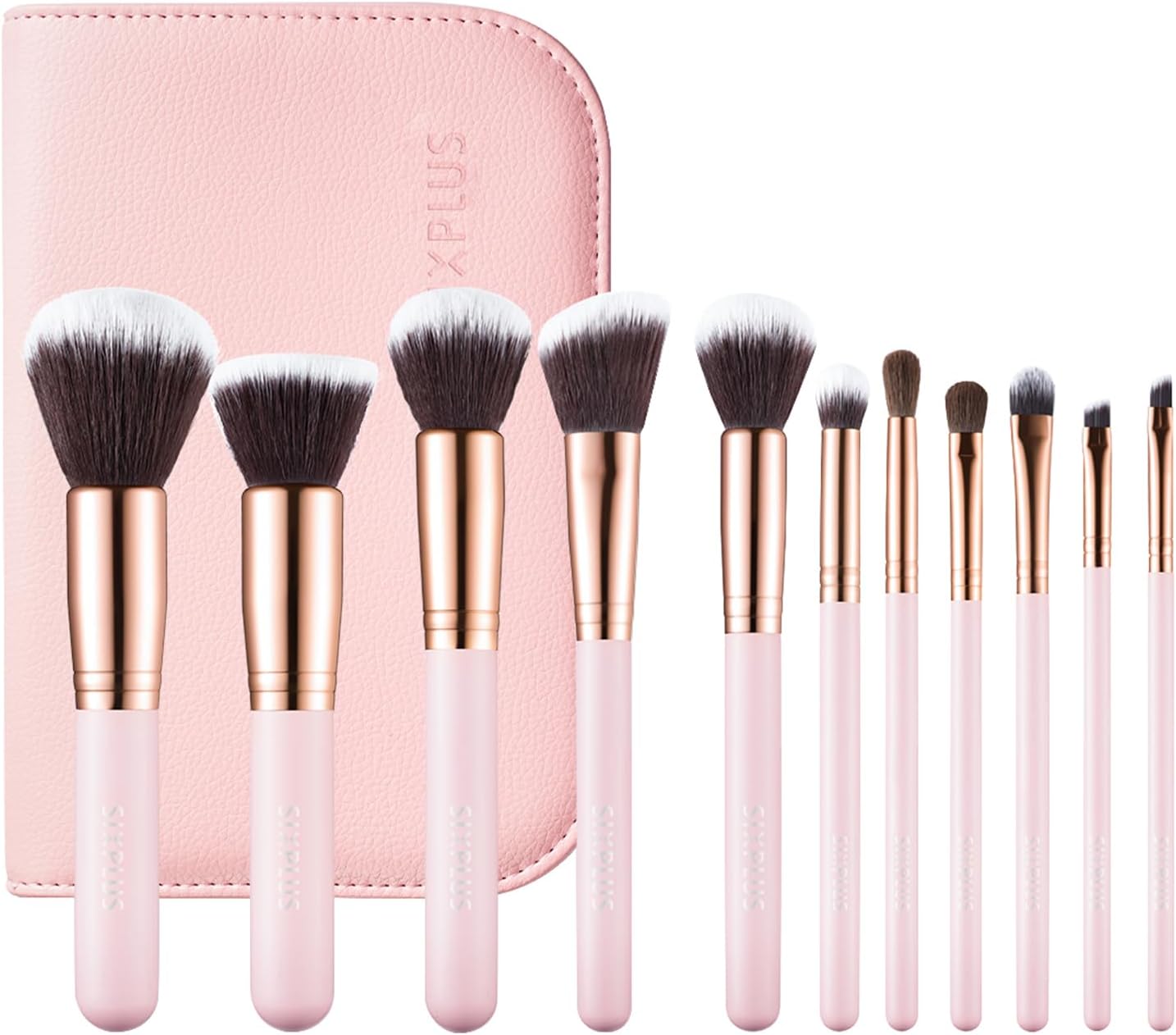 11Pcs Pink Makeup Brush Set