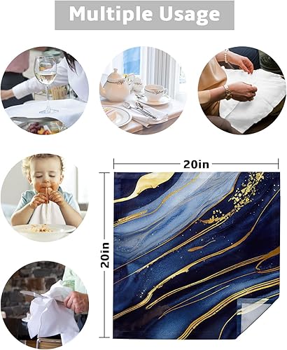 Miniatura 5 de Servilletas de lino de tela de mármol paquete de 4 servilletas de cóctel reutilizables para bodas duchas fiestas almuerzos hoteles restaurantes