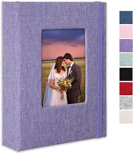 Miniatura 25 de Álbum de fotos de 8 x 10 pulgadas, paquete de 2 libros de fotos de lino, álbum de 26 páginas con capacidad para 52 fotos, carpeta de presentación