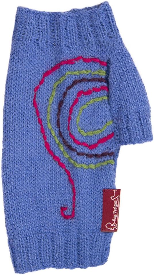 Whimsical Dog Sweater: Soft Blue Hand-Knit Sweater Made from 100% Soft Alpaca (Medium)
