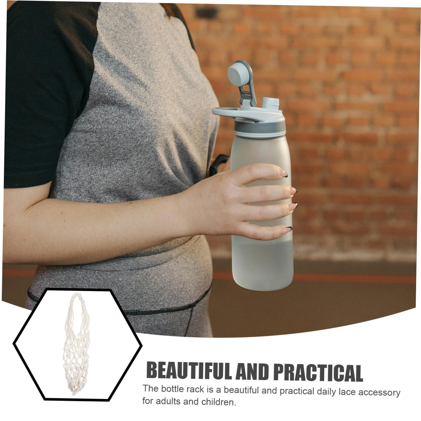 BESPORTBLE Protezione della Tazza dell'Acqua Gabbia Riutilizzabile Vino Termico Gabbie Bottiglie Bere Una Bottiglia con Borsa Gonfio Borraccia da Viaggio Titolari Lino di Cotone Beige