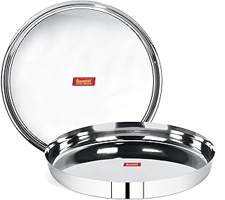 Sumeet 22 Gauge Stainless Steel Traditional Dinner Plate/Thali 30.7Cm (2...