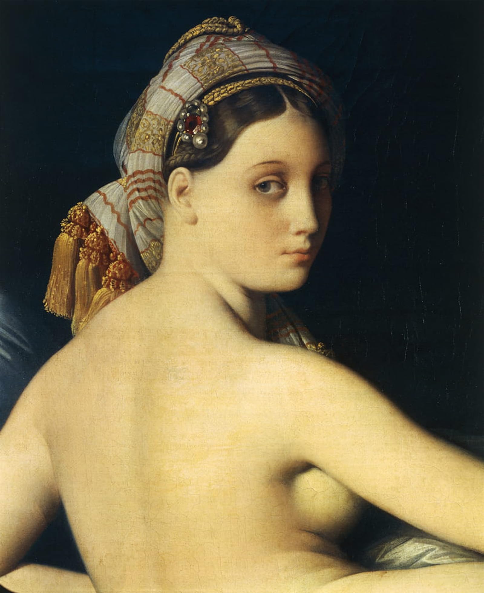 HRJUBWREE Famous Paintings Pictures Artwork Picture Great Odalisque by Jean Auguste Ingres Photo Wall Print for Home Decor 60x90cm
